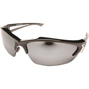 Edge SDK117 Non-Polarized Safety Glasses, Unisex, Polycarbonate Lens, Half Wraparound Frame, Nylon Frame, Black Frame