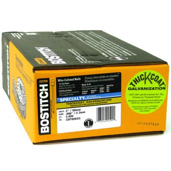 Bostitch C6P90BDG Siding Nail, 2 in L, Steel, Thickcoat, Smooth Shank