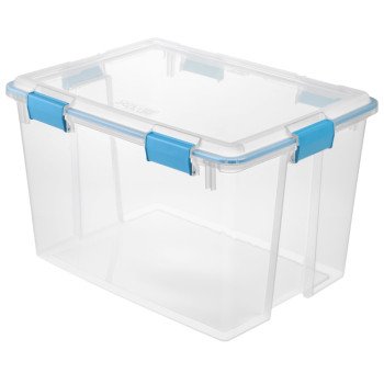 Sterilite 19384304 Gasket Box, 80 qt Capacity, Clear, 24 in L, 18 in W, 15-1/4 in H