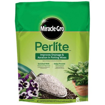 Miracle-Gro 74278430 Perlite, Granular, Off-White/White, Mild, 8 qt Bag