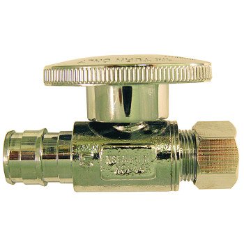 Apollo EPXVS1238C Straight Stop Valve, 1/2 x 3/8 in Connection, PEX x Compression, 200 psi Pressure, Brass Body