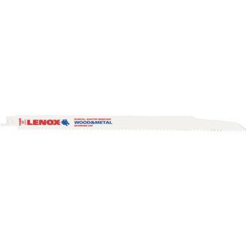 Lenox 20495B156R Reciprocating Saw Blade, Applicable Materials: Non-Ferrous Metal, Wood, 3/4 in W, 12 in L, 6 TPI