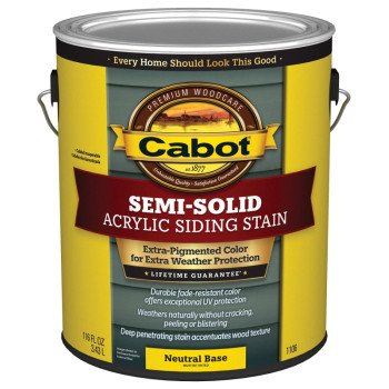 Cabot 1100 Series 140.0001106.007 Semi-Solid Siding Stain, Natural Flat, Liquid, 1 gal, Can