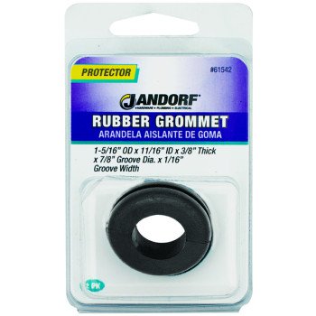 Jandorf 61542 Grommet, Rubber, Black, 3/8 in Thick Panel