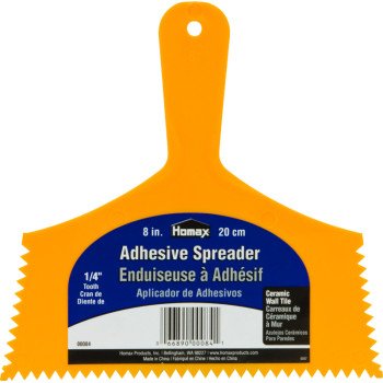 Homax 84 Adhesive Spreader Knife, Notched Blade, Polystyrene Blade, Polystyrene Handle, Reinforced Handle