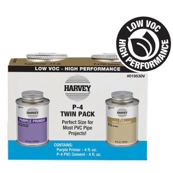 Harvey 19530V Multi-Purpose Cement and Primer Kit, 4 oz, Can, Liquid, Clear/Purple