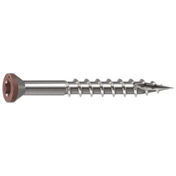 Camo 0353000BS Deck Screw, 0.163 in Thread, 1-5/8 in L, Trim Head, Star Drive, Sharp, Type-17 Point, 316 Stainless Steel