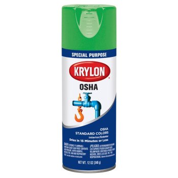 Krylon K02012777 Spray Paint, Gloss, Safety Green, 12 oz