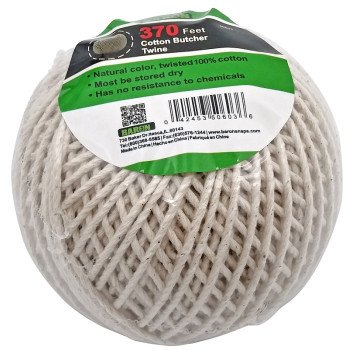 Baron 50603 Butcher Twine, 1/8 in Dia, 370 ft L, 13 lb Working Load, Cotton, Brown