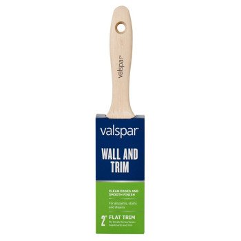 Valspar Wall and Trim 881445200 Paint Brush, 2 in W, Flat Brush, Polyester Bristle, Beavertail, Ergonomic Handle