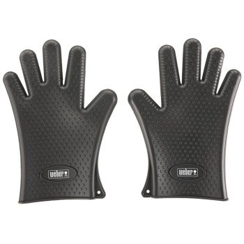 Weber 7017 Grilling Gloves, L, Silicone, Black