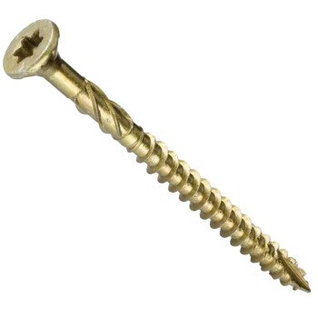 GRK Fasteners R4 02095 Screw, #9 Thread, 1-1/2 in L, W-Cut Thread, Countersunk Head, Star Drive, Zip-Tip Point, Steel