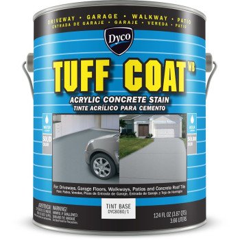 Dyco TUFF COAT DYC8080/1 Concrete Stain, Satin, White, Liquid, 1 gal