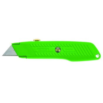 STANLEY 10-179 Utility Knife, 2-7/16 in L Blade, 3 in W Blade, HCS Blade, Contour-Grip Handle, Green Handle