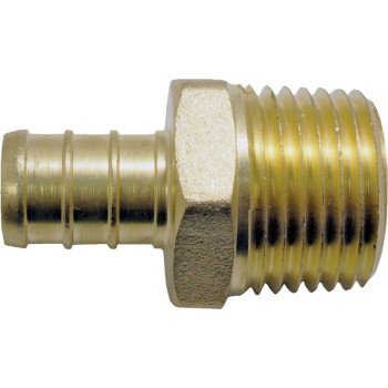 Apollo CPXMA1212 Pipe Adapter, 1/2 in, PEX x MPT, Brass