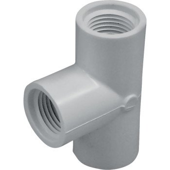 IPEX 435844 Pipe Tee, 1/2 in, FPT, PVC, White, SCH 40 Schedule