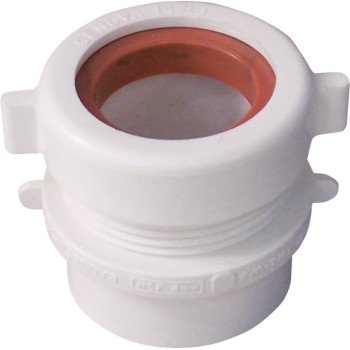 Canplas 192858A Trap Pipe Adapter, 1-1/2 x 1-1/4 in, 1-1/2 in, Spigot x Slip, PVC, White