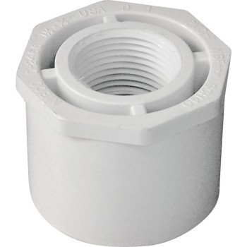 IPEX 435730 Reducing Bushing, 1-1/2 x 3/4 in, Spigot x FPT, White, SCH 40 Schedule, 150 psi Pressure