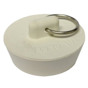 Plumb Pak Duo Fit Series PP820-39 Drain Stopper, Rubber, White, For: 1-3/8 in to 1-1/2 in Sink