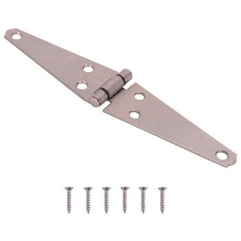 ProSource HSH-S04-C1PS Strap Hinge, 2 mm Thick Leaf, Brushed Stainless Steel, 180 Range of Motion