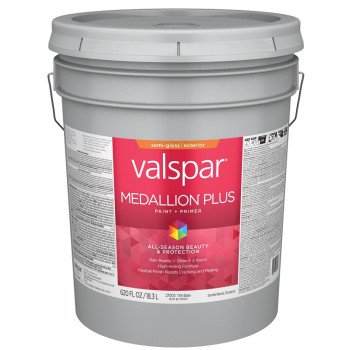 Valspar Medallion Plus 2600 028.0027003.008 Latex Paint, Acrylic Base, Semi-Gloss Sheen, Tint Base, 5 gal