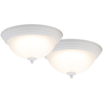 Boston Harbor 4200-LED- WH Flush Mount Ceiling Fixture, 120 V, 15 W, 2-Lamp, LED Lamp, 1100 Lumens, White Fixture