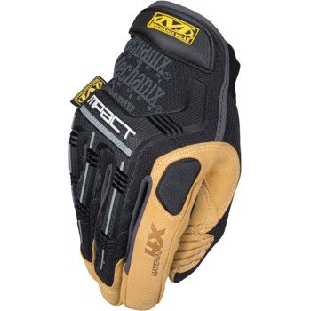 Mechanix Wear Material4X M-Pact Series MP4X-75-010 Work Gloves, Men's, L, 10 in L, Hook-and-Loop Cuff, Black/Brown