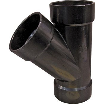 Canplas 102302LBC Pipe Wye, 2 in, Hub, ABS, Black