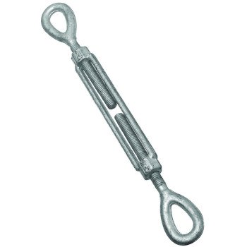 National Hardware 3270BC Series N177-402 Turnbuckle, 1800 lb Working Load, 1/2 in Thread, Eye, Eye, 6 in L Take-Up