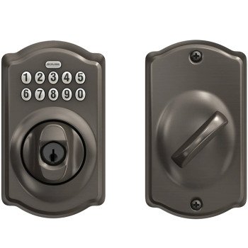 Schlage BE365 V PLY 622 Electronic Deadbolt, Matte Black, Residential, 1 Grade, Metal, Thumbturn Interior Handle