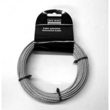 Ben-Mor 83045 Aircraft Cable, 1/4 in Dia, 50 ft L, 7000 lb Working Load, Carbon Steel, Galvanized