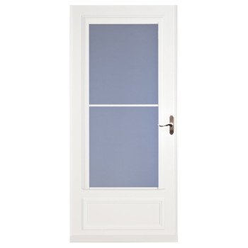 Larson Screen Away 830-82-031 Storm Door, 32 in W, 81 in H, Retractable Screen, Wood, White