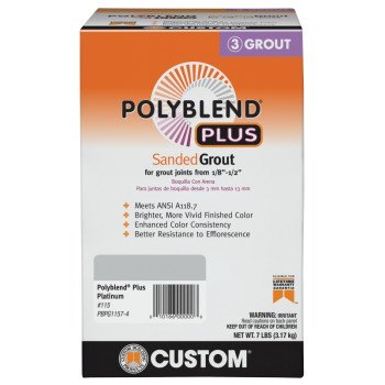 Custom Polyblend Plus PBPG1157-4 Sanded Grout, Platinum, 7 lb Box