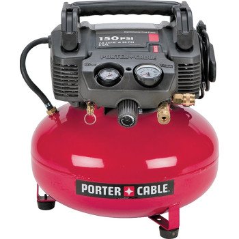 Porter-Cable C2002 Portable Electric Air Compressor, Tool Only, 6 gal Tank, 0.8 hp, 120 V, 150 psi Pressure, 1-Stage