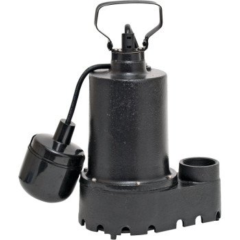 Superior Pump 92331 Sump Pump, 4.1 A, 120 V, 0.33 hp, 1-1/2 in Outlet, 46 gpm, Iron