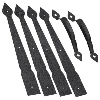 National Hardware V8413 Series N109-017 Spear Gate Kit, Steel, Black, 6-Piece