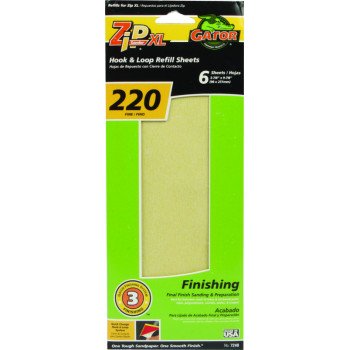 Gator 7249 Refill Sanding Sheet, 220 Grit, Extra Fine, Aluminum Oxide Abrasive