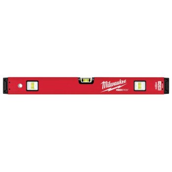 Milwaukee REDSTICK Series MLBX24 Box Level, 24 in L, 3-Vial, Non-Magnetic, Aluminum, Red