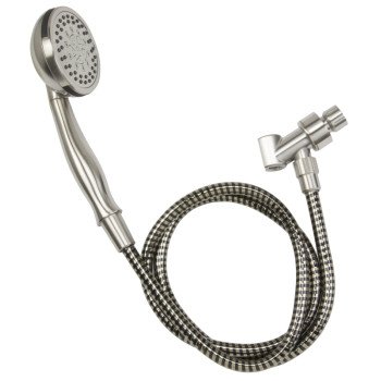 Plumb Pak K745BN Handheld Shower, 1.8 gpm, 5-Spray Function, Brushed Nickel, 60 in L Hose