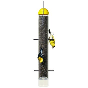 Perky-Pet 399 Thistle Bird Feeder, 19-1/4 in H, 2 lb, Plastic, Bright Yellow/Clear, Hanging Mounting