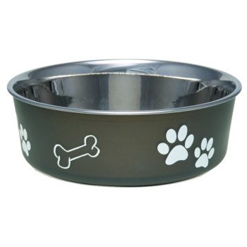 Loving Pets 7404SE Pet Feeding Bowl, S, 15 oz Volume, Polyresin/Stainless Steel, Espresso