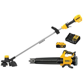 DEWALT DCKO215M1 String Trimmer and Blower Combo Kit, Battery Included, 4 Ah, 20 V, Lithium-Ion