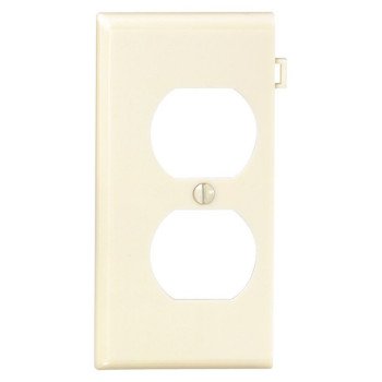 Leviton PSE8-W Receptacle Sectional Wallplate, Duplex, 1-Gang, Thermoplastic Nylon, White, Surface Mounting