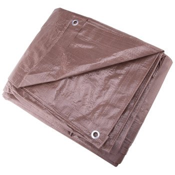 ProSource T1216BB90-BRN Tarpaulin, 16 ft L, 12 ft W, 5 mil Thick, Polyethylene, Brown