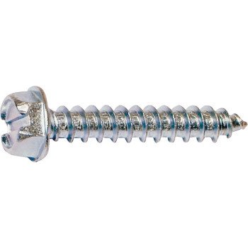 Midwest Fastener 02938 Screw, #10 Thread, 1-1/4 in L, Coarse Thread, Hex, Slotted Drive, Self-Tapping, Sharp Point, Zinc