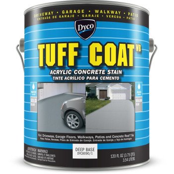 Dyco TUFF COAT DYC8090/1 Concrete Stain, Deep Base Satin, White, Liquid, 1 gal