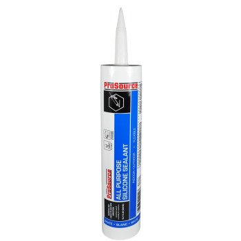 ProSource 68508CA All Purpose Silicone Sealant, White, 10.1 oz Cartridge