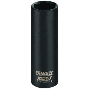 DeWALT IMPACT READY DW22852 Impact Socket, 7/16 in Socket, 1/2 in Drive, Square Drive, 6-Point, Steel, Black Oxide