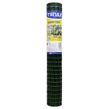 Tenax 2A140093 Garden Fence, 50 ft L, 4 ft H, 2 x 2 in Mesh, Polyethylene, Green