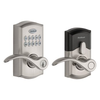 Kwikset 955PML 15 SMT CP Electronic Entry Lock, Satin Nickel, Commercial, AAA Grade, Zinc, Keypad Included